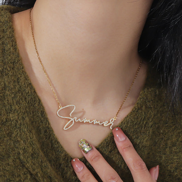 Custom Diamond Name Necklace